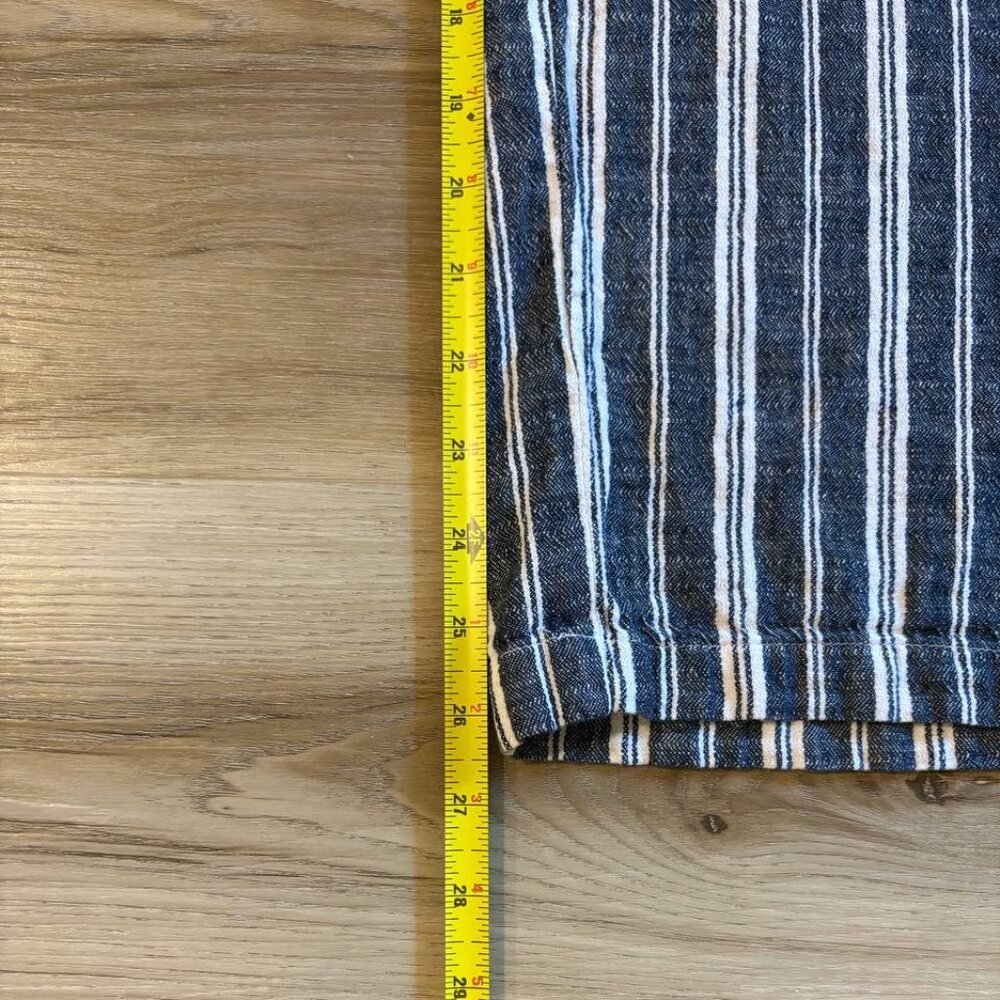 NWOT High-Waisted Striped Linen-Blend Wide-Leg Pants - Picture 9 of 9